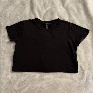 Forever 21 Black Crop T-Shirt